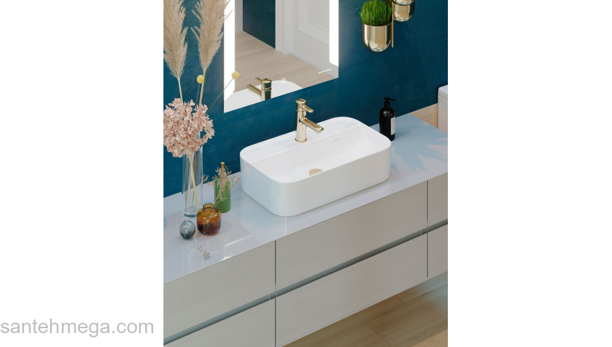 Раковина накладная SANITA LUXE Infinity Shelf 60х36 INF60SLWB01SH. Фото
