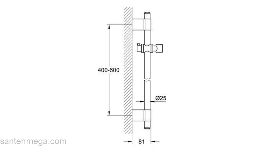 Душевая штанга GROHE Rainshower  28797001 600 мм. Фото