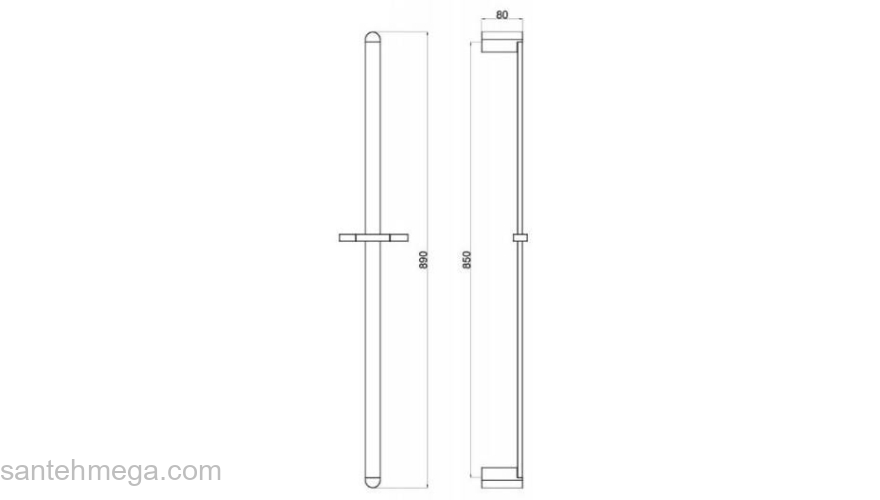 Душевая штанга 850 мм BELBAGNO Arlie ARL-SA-CRM. Фото