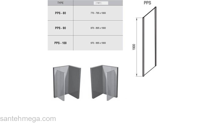 Душевая стенка RAVAK Pivot PPS-100 (белый+транспарент) 90GA0100Z1