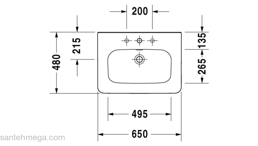 Раковина для мебели DURAVIT DURASTYLE 65х48 2320650000. Фото