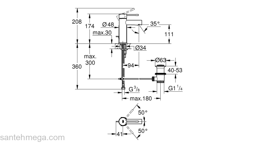 Смеситель для раковины GROHE Essence New 32898001. Фото