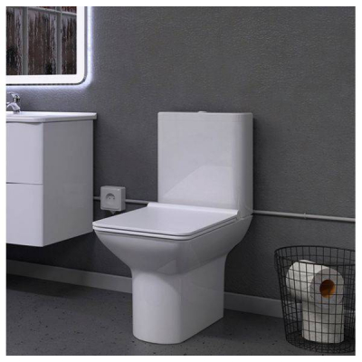 SOLE QUADRO Безободковый унитаз-компакт с биде с сиденьем Soft-close. Фото