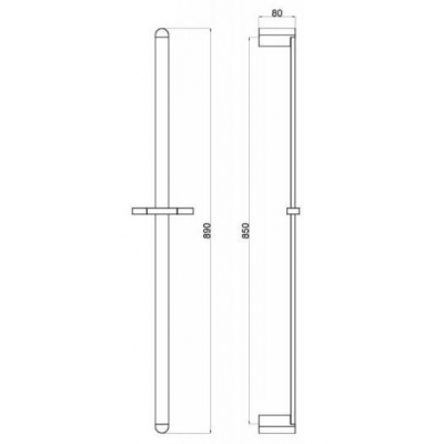 Душевая штанга 850 мм BELBAGNO Arlie ARL-SA-CRM. Фото