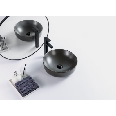 Раковина накладная BELBAGNO 41х41 BB1315-H311 серая матовая. Фото