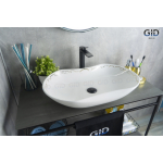 Раковина накладная GID Nc460 67х41 52221 Белый / Хром Раковина накладная GID Nc460 67х41 52221 Белый / Хром. Фото
