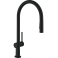 Кухонный смеситель однорычажный, 210, с вытяжным душем, 2jet, sBox Hansgrohe 72801670, матовый черный. Фото